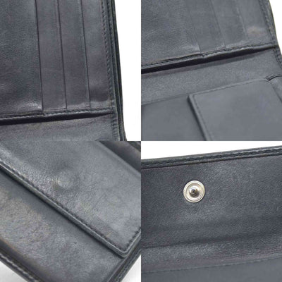 GUCCI GG Logo Canvas Leather Bifold Wallet Black