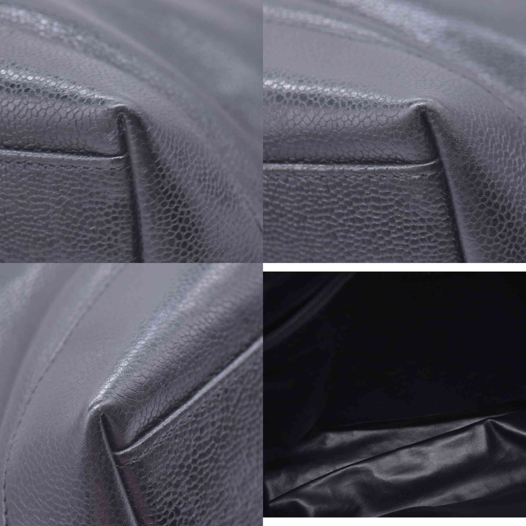 $2800 CHANEL Black Caviar Leather Embossed CC Medallion Tote CONSIGNMENT 10021432