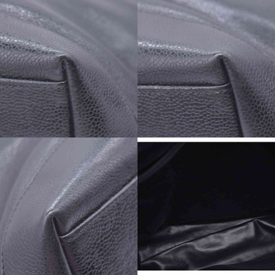 $2800 CHANEL Black Caviar Leather Embossed CC Medallion Tote CONSIGNMENT 10021432