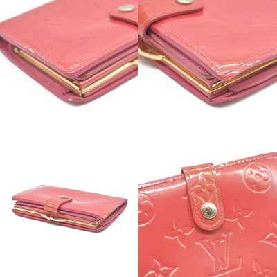 $935 Louis Vuitton Vernis French Purse Wallet Pink Viennois MI1005