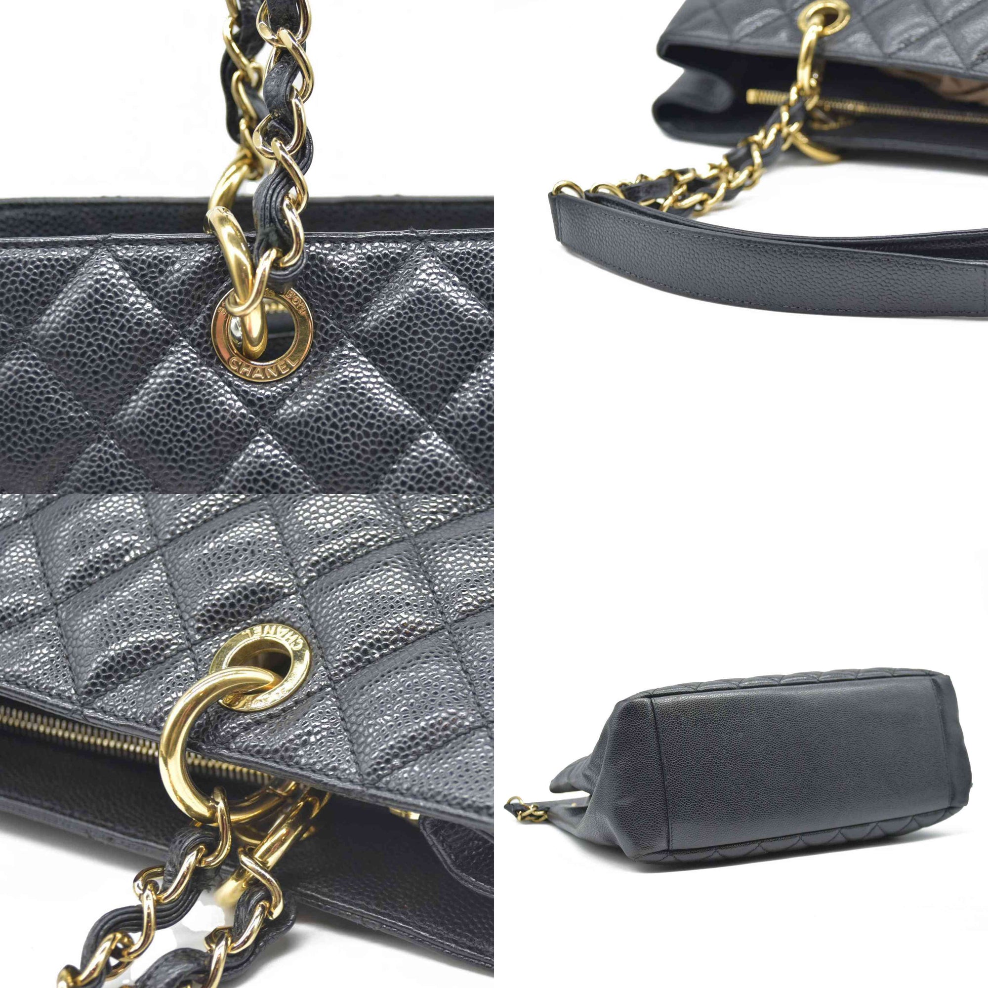 $2900 Chanel  Caviar Quilted Grand Shopping Tote GST Black CONSIGNMENT