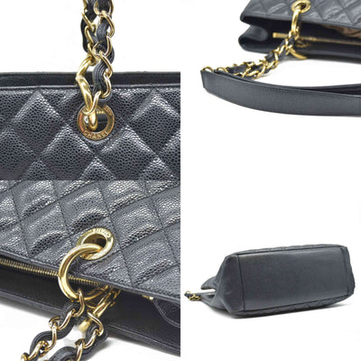 $2900 Chanel  Caviar Quilted Grand Shopping Tote GST Black CONSIGNMENT