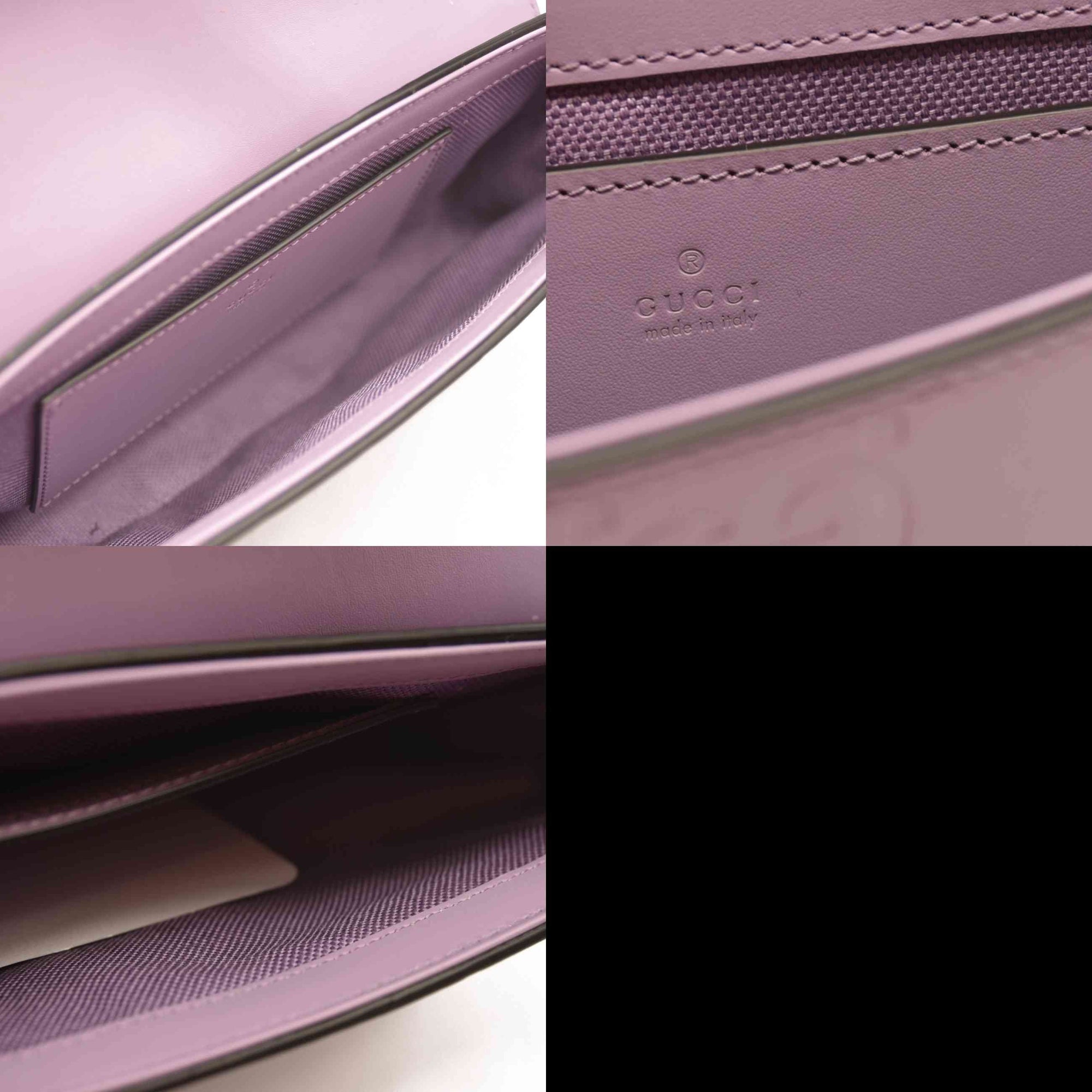 $1590 Gucci  Calfskin GG Super Mini Shoulder Bag Purple CONSIGNMENT