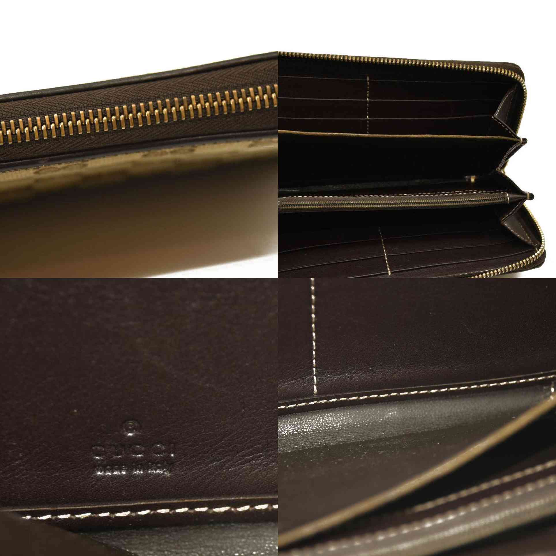 Gucci  Monogram Margaux Calfskin Lovely Zip Around Wallet Beige Ebony Cocoa