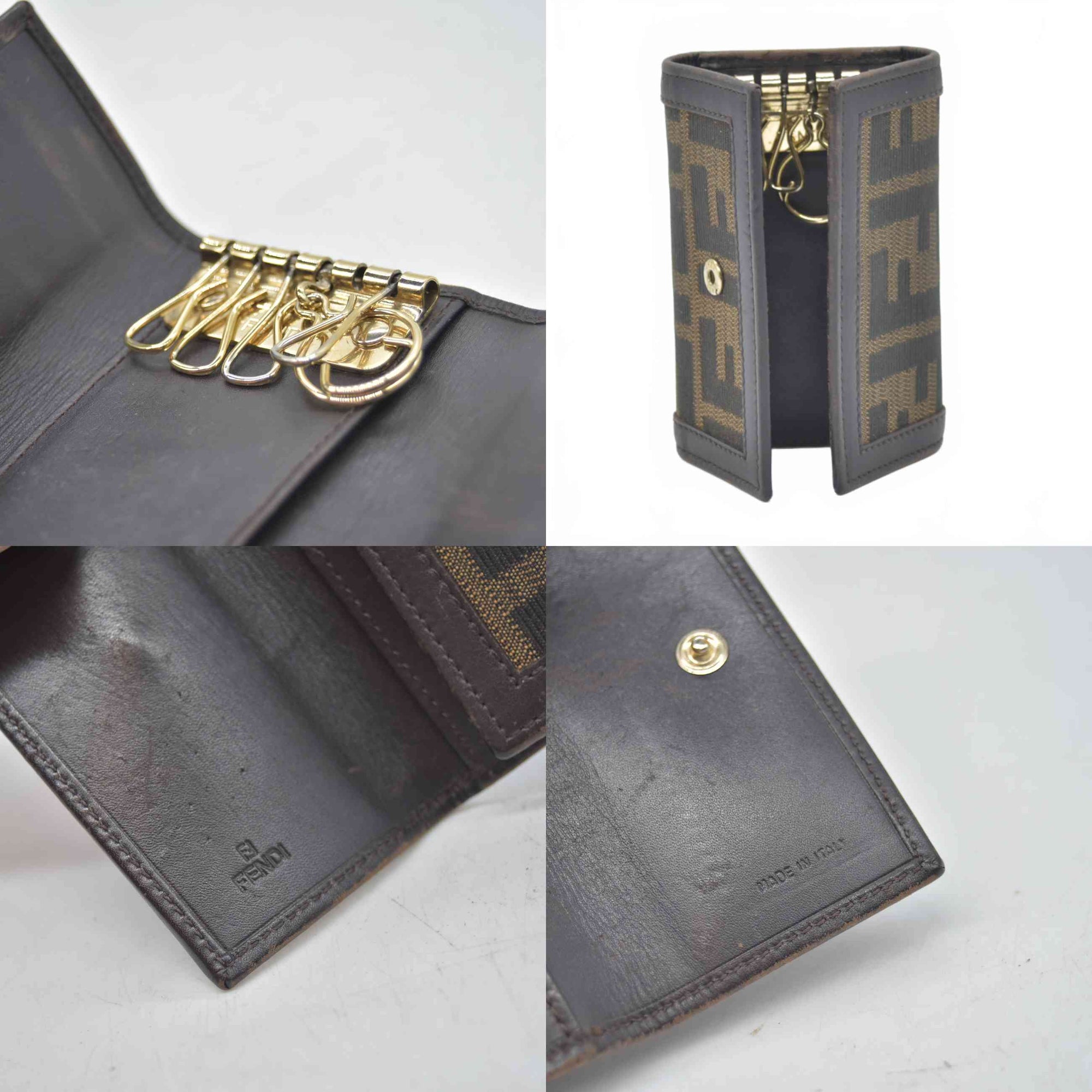 $390 Fendi Logo F 6 Key Holder CONSIGNMENT