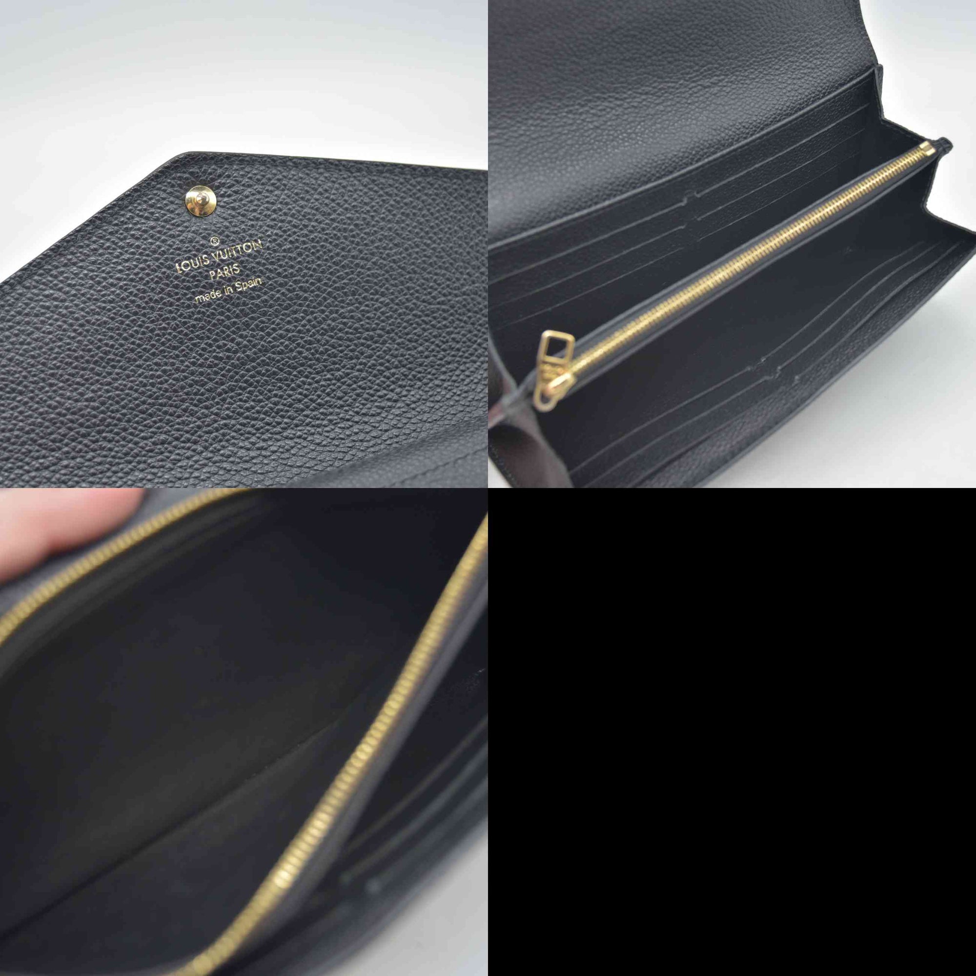 $1060 2016 Louis Vuitton Empreinte Sarah Wallet NM Black CA2116