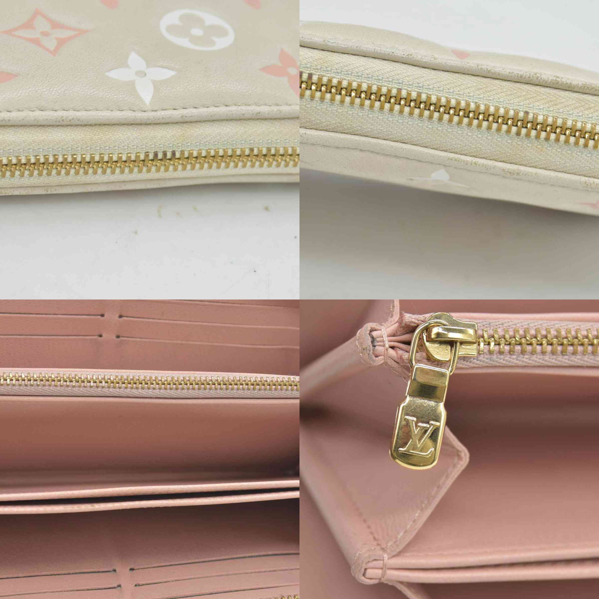 $1490 Louis Vuitton Tricolor Monogram Embossed Lambskin Zippy Wallet 10020060