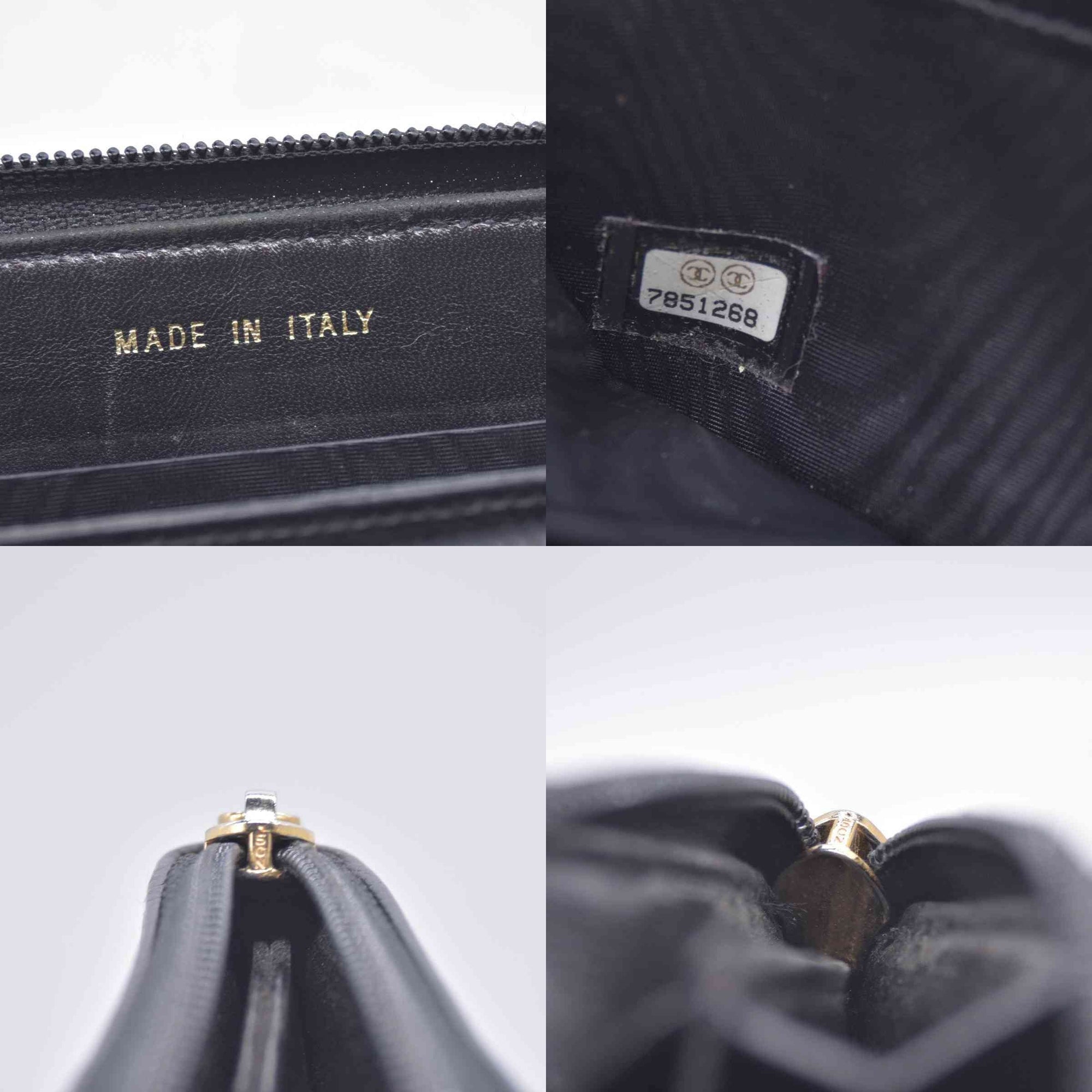 $750 CHANEL Black Caviar Timeless CC Zip Around Wallet CONSIGNMENT 10021437