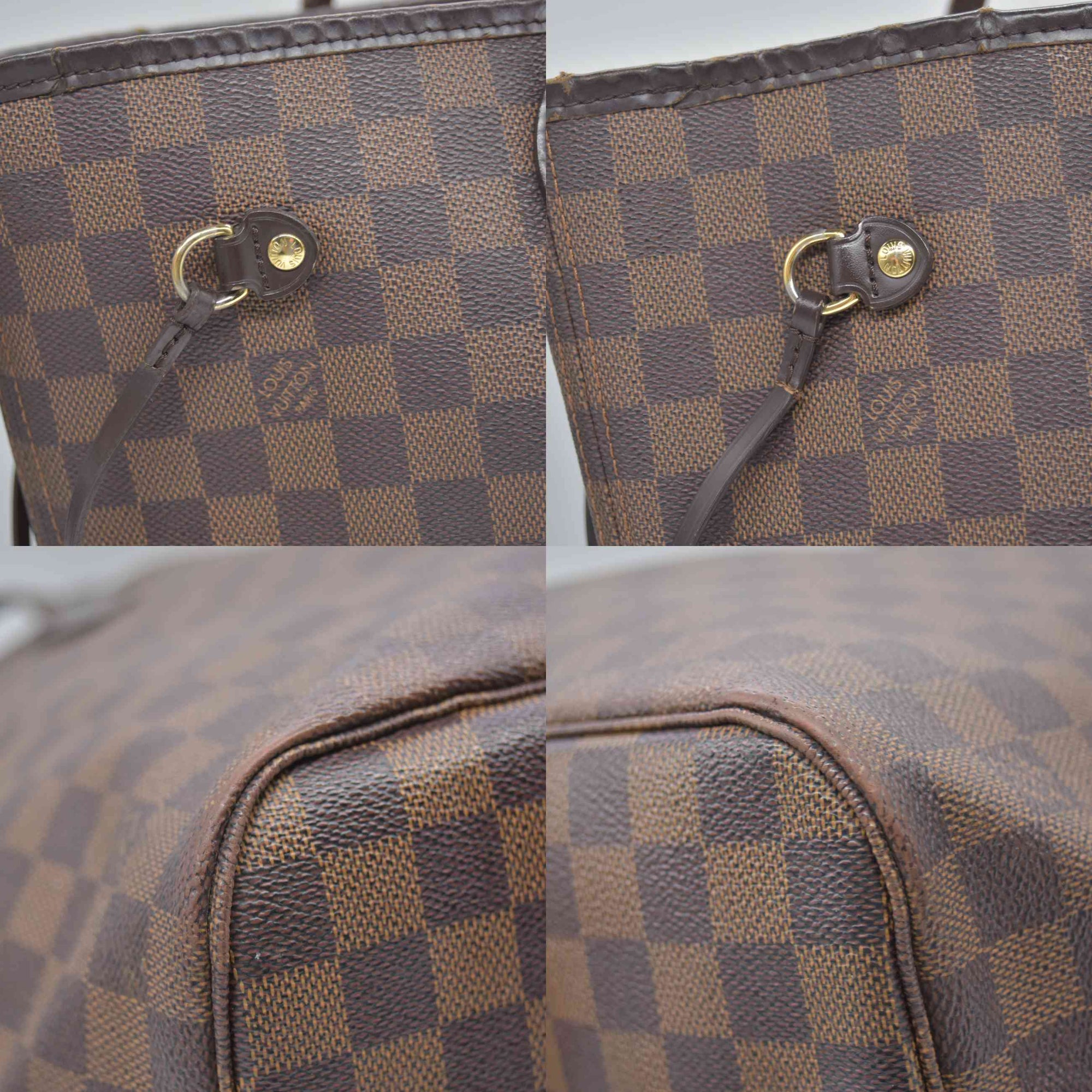$2240 2010 Louis Vuitton Neverfull MM Damier Ebene  CA0190