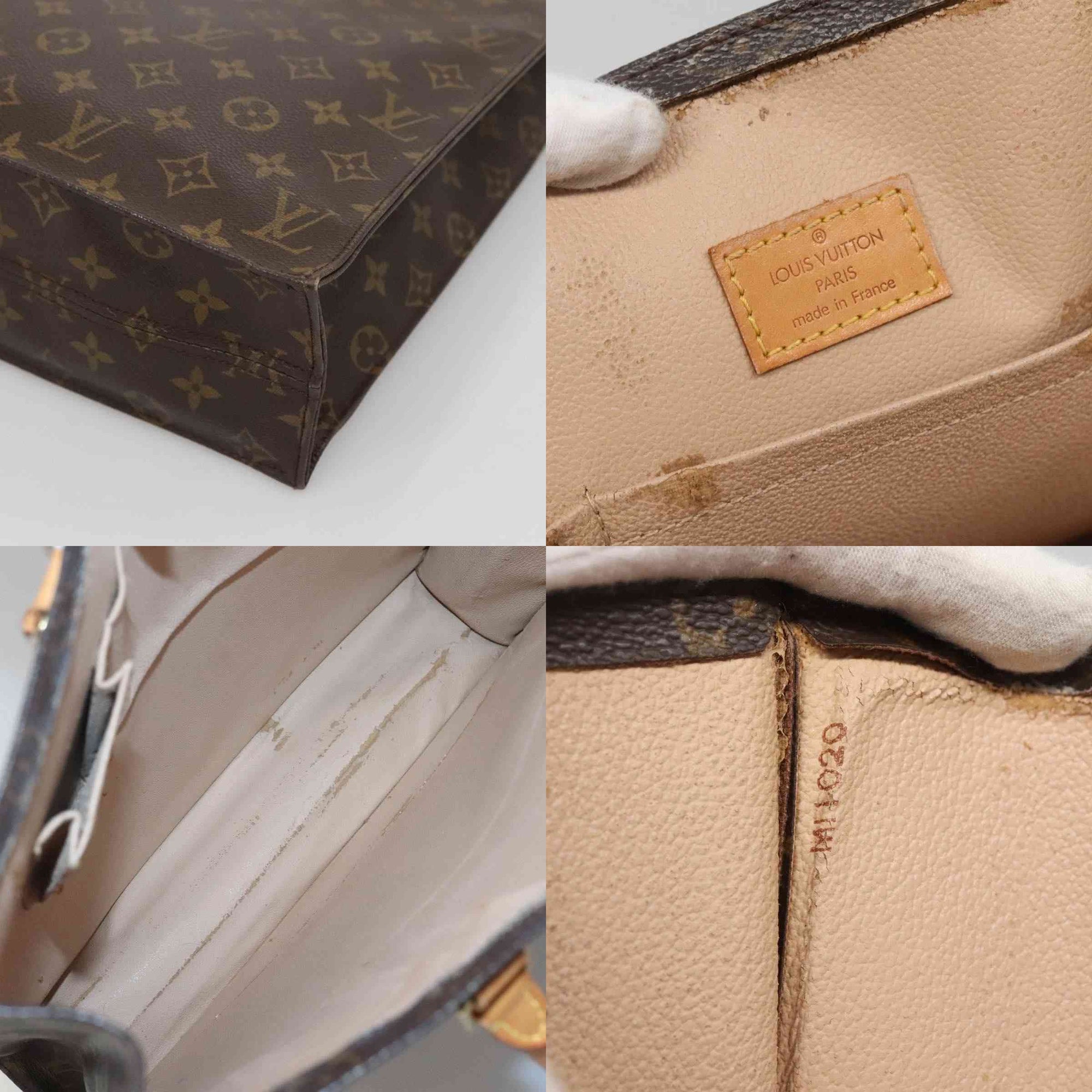 LOUIS VUITTON Monogram Sac Plat Hand Bag