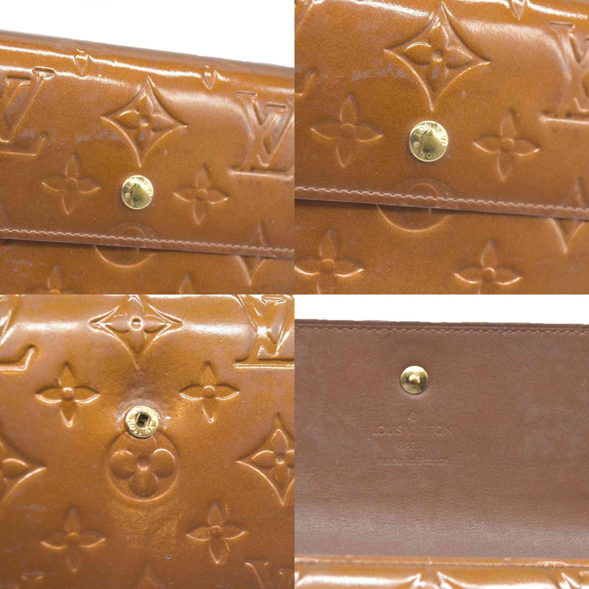 $840 LOUIS VUITTON Monogram Vernis Porte Tresor International Trifold Wallet