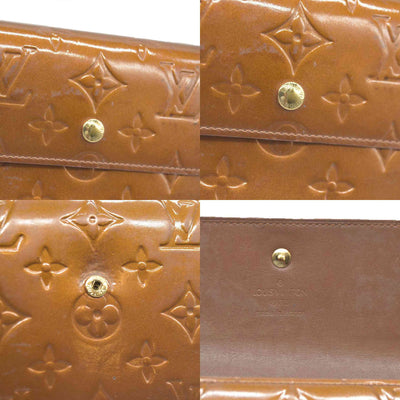 $840 LOUIS VUITTON Monogram Vernis Porte Tresor International Trifold Wallet