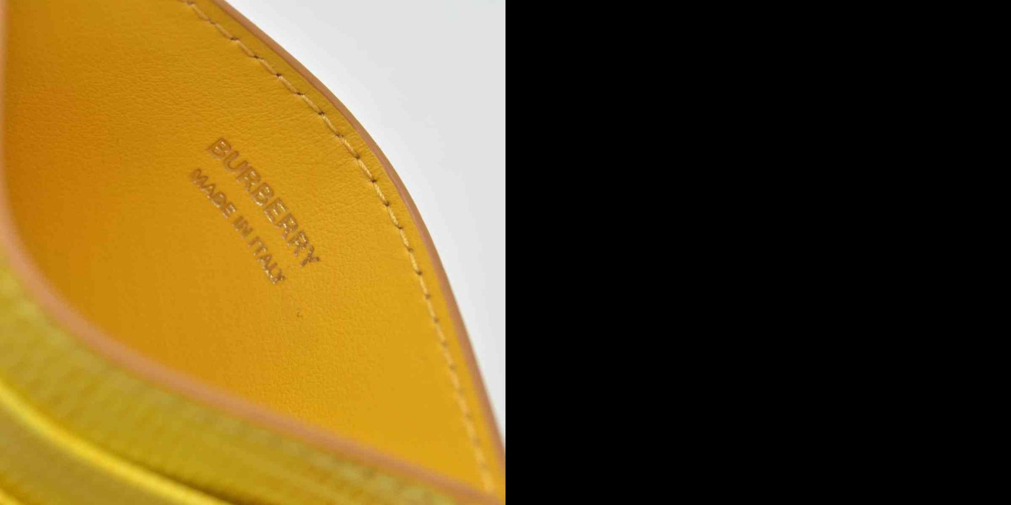 Burberry embossed leather tb card case Yellow CONSIGNMENT