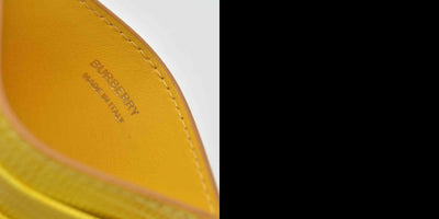 Burberry embossed leather tb card case Yellow CONSIGNMENT