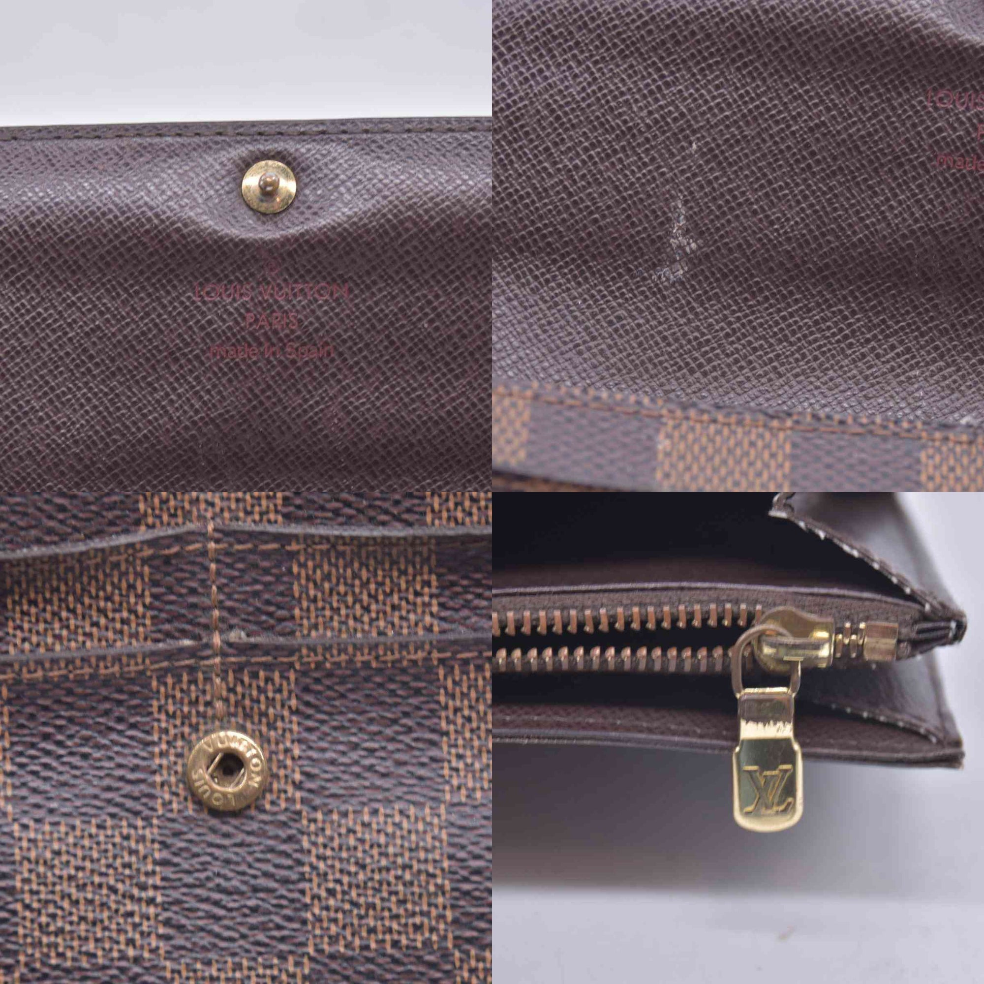 $725 2007 Louis Vuitton Damier Ebene Sarah Wallet CA1077 CONSIGNMENT 10020993