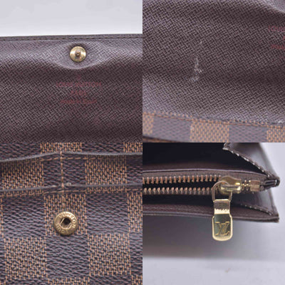 $725 2007 Louis Vuitton Damier Ebene Sarah Wallet CA1077 CONSIGNMENT 10020993