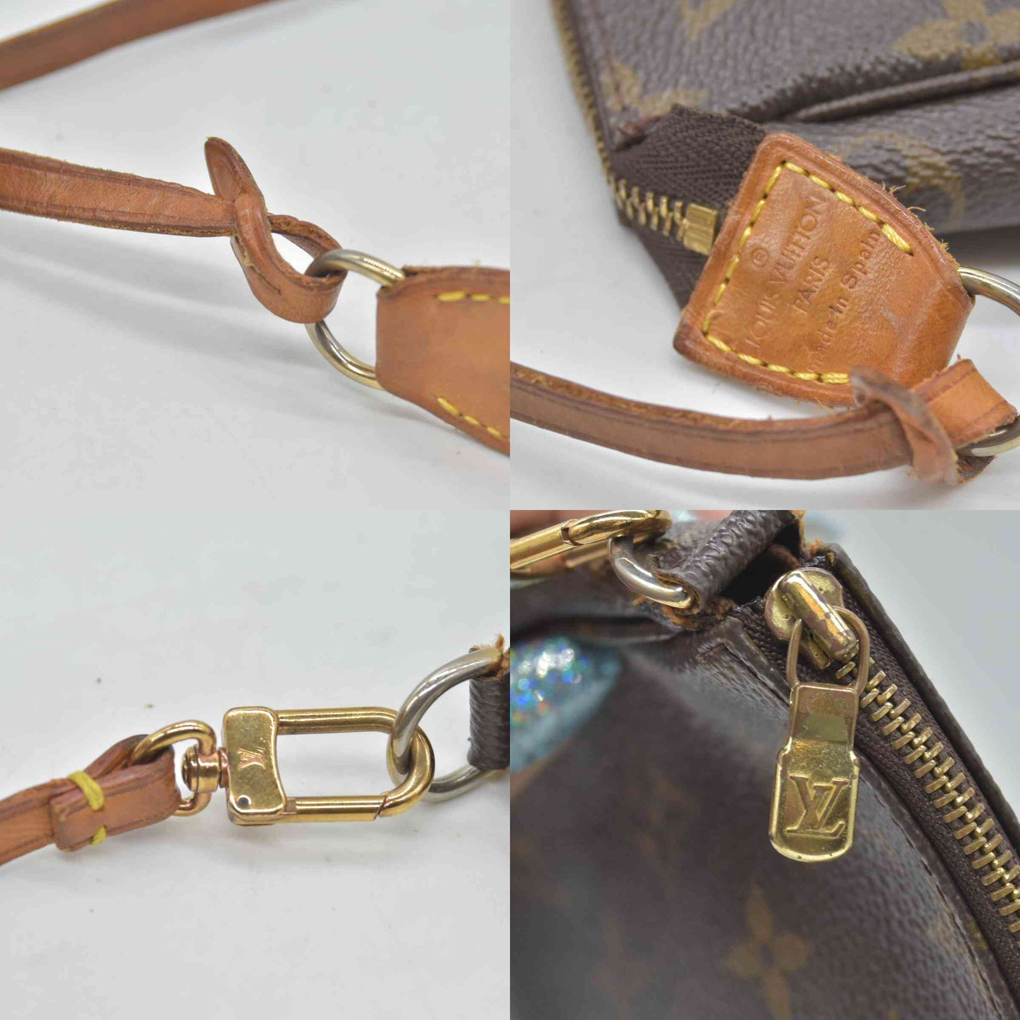 $1290 2000 Louis Vuitton LV Pochette Accessoires Brown Monogram CA0070
