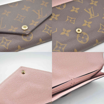 $720 2016 Louis Vuitton Monogram Monogram Jeanne Wallet Rose Ballerine with inserts CA3196