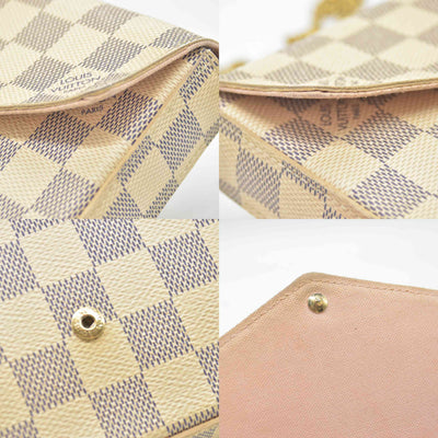 $1580 2017 Louis Vuitton Damier Azur Pochette Felicie Crossbody MI5107