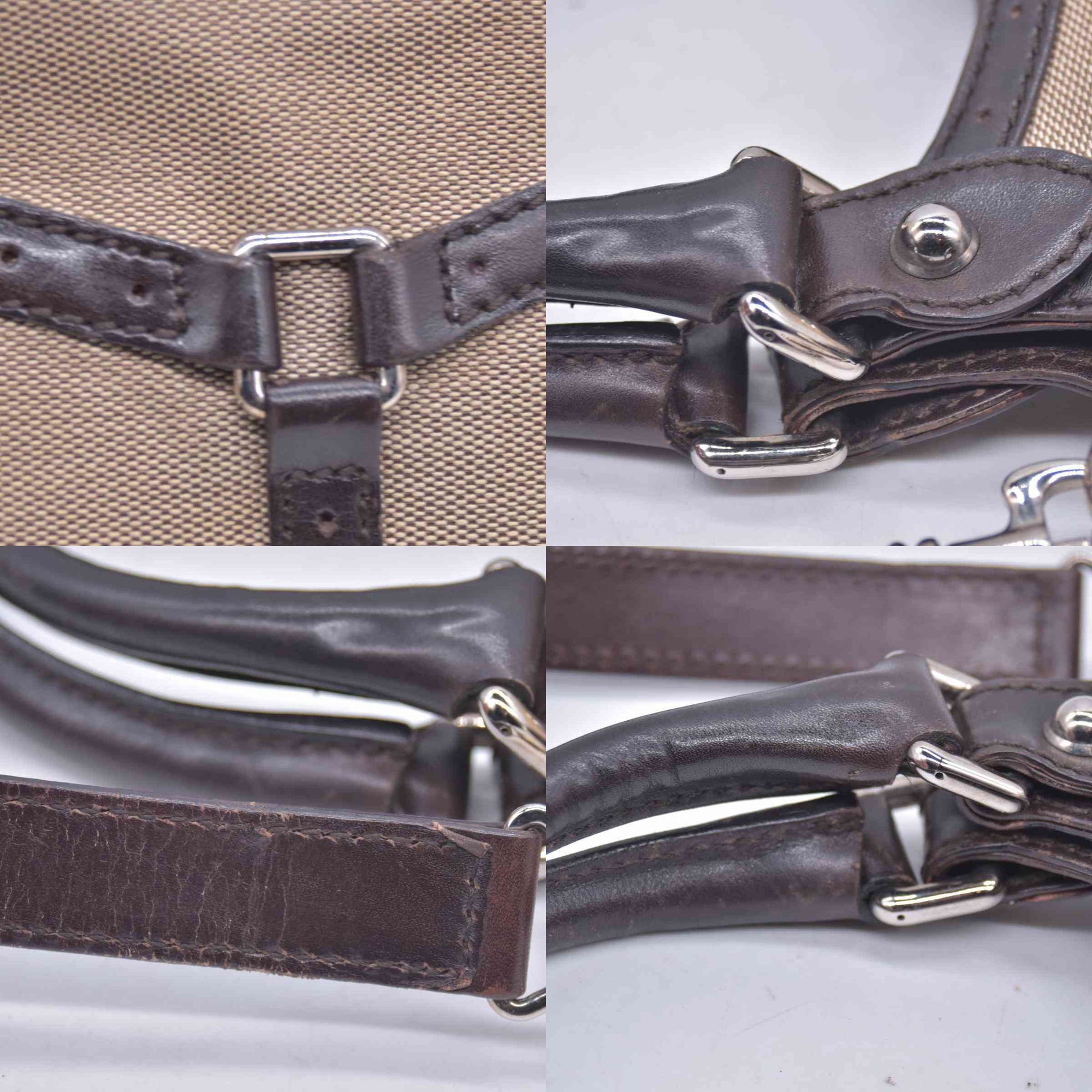 $1650 Gucci GG Web Canvas Reins Bag CONSIGNMENT 10021217