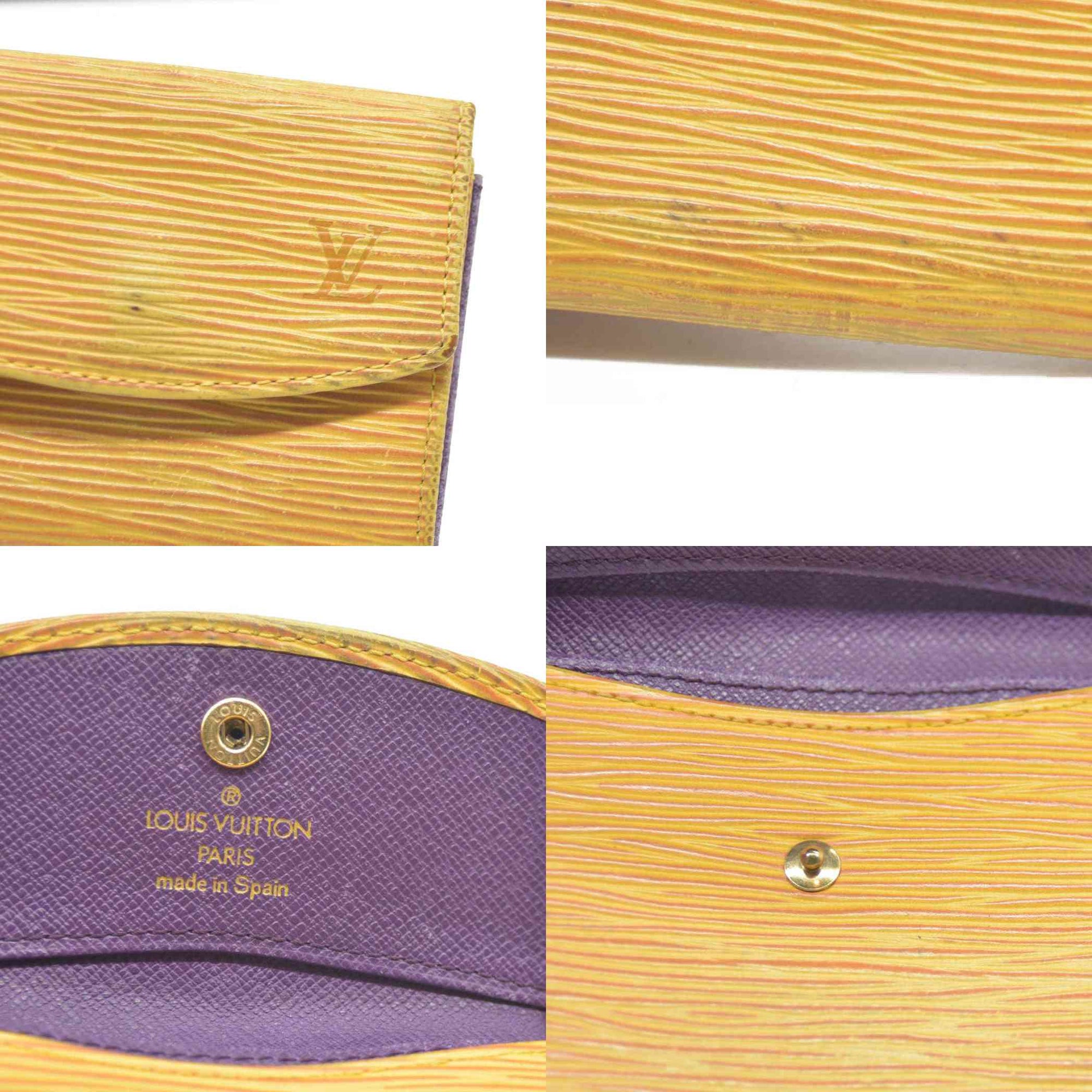 Louis Vuitton Epi Porte Mannaie Simple Leather Coin Purse Wallet Yellow CA1907