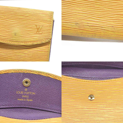 Louis Vuitton Epi Porte Mannaie Simple Leather Coin Purse Wallet Yellow CA1907