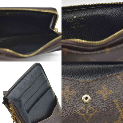 Louis Vuitton  Monogram Recto Verso Card Holder Black RFID Damaged Key Ring