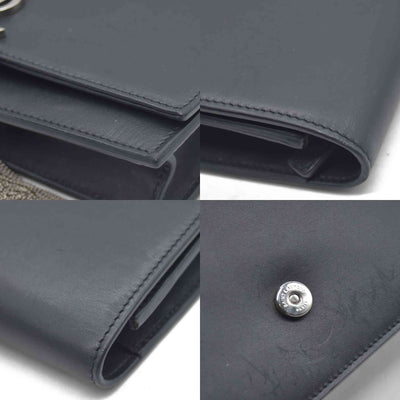 $2100 Saint Laurent Smooth Calfskin Classic Monogram Kate Tassel Chain Wallet Black