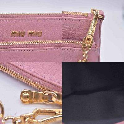 $1390 Miu Miu Bicolor Goatskin Madras Double Zip Crossbody CONSIGNMENT