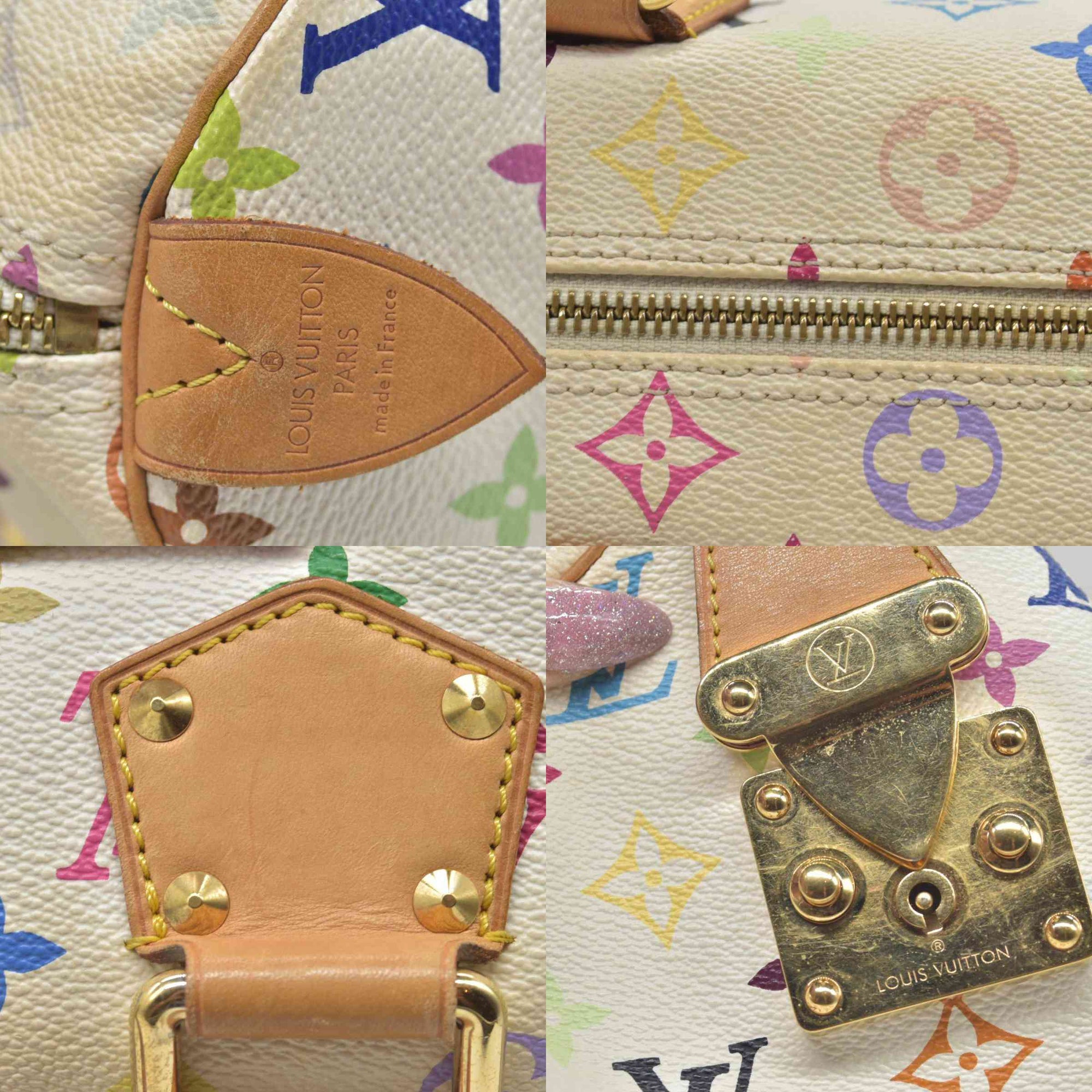 $3150 Louis Vuitton Monogram Multicolor Speedy 30 White Murakami