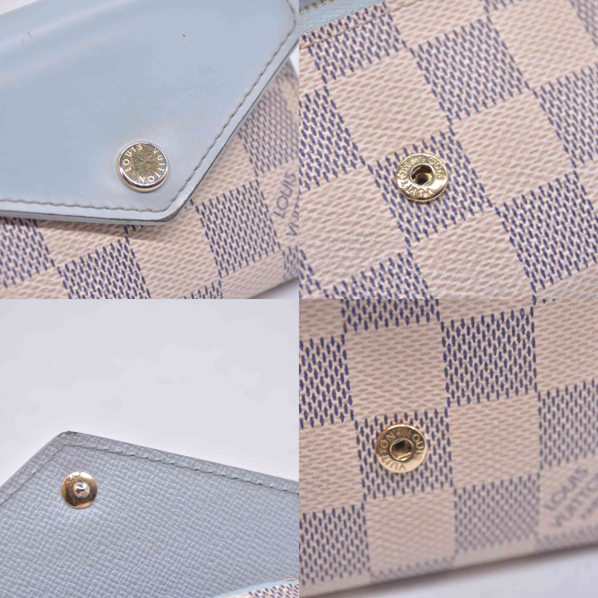 $570 2021 Louis Vuitton Damier Azur Zoe Wallet Olympe MI0261