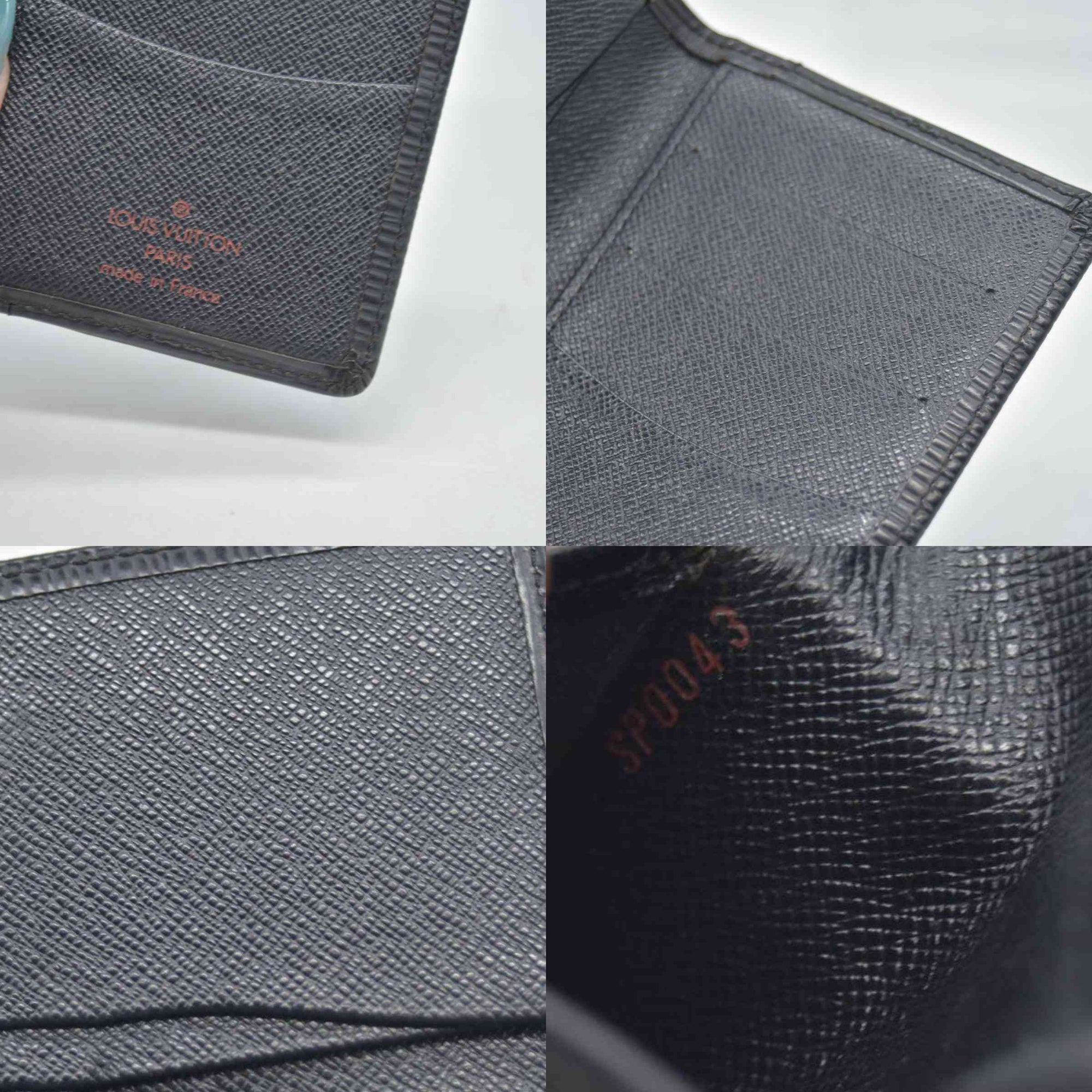 $415 LOUIS VUITTON Black Epi Leather Pocket Organizer CONSIGNMENT