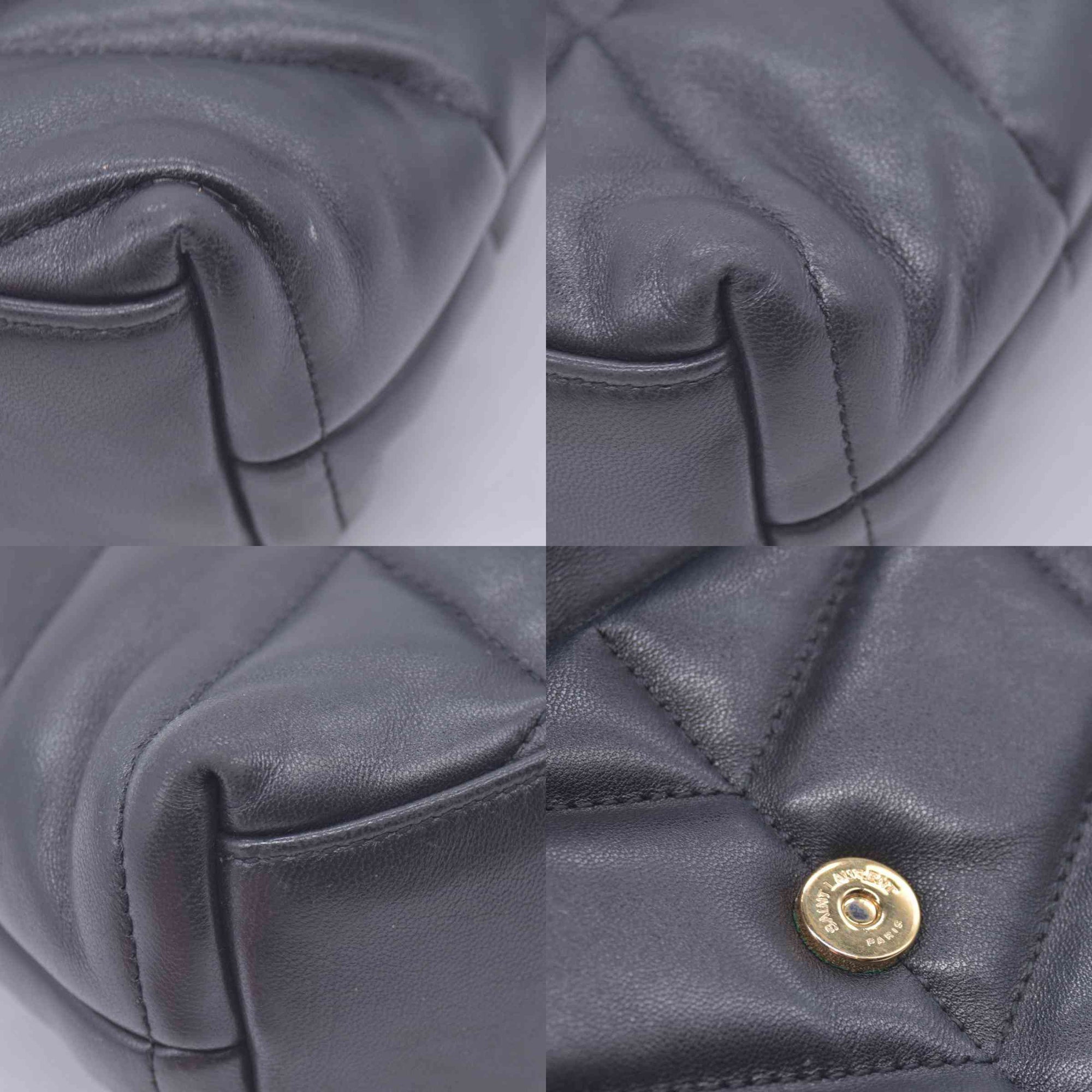 $2490 2022 Saint Laurent Lambskin Quilted Toy Loulou Puffer Monogram Chain Satchel Black