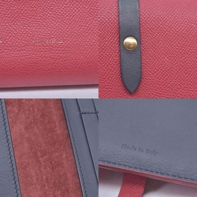 $790 CELINE Drummed Calfskin Large Strap Multifunction Wallet CONSIGNMENT 10021572