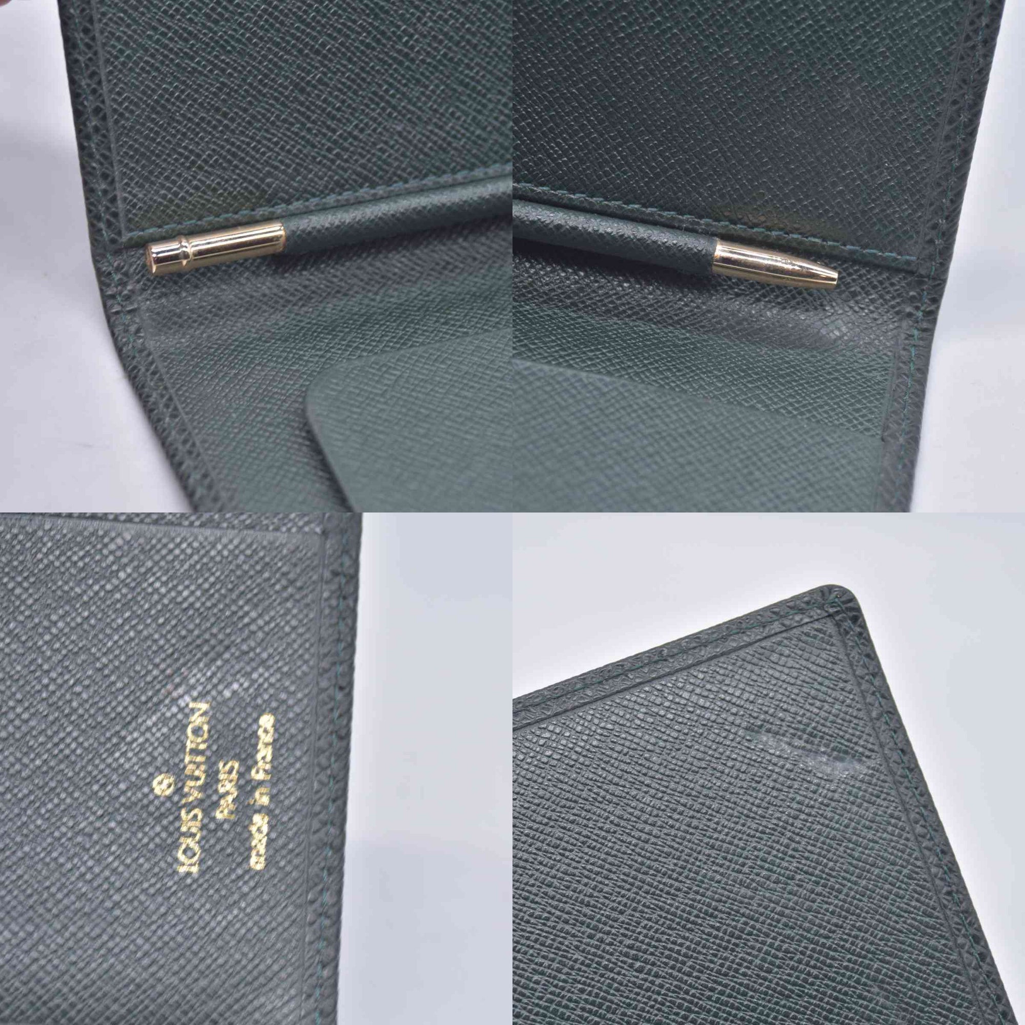 $520 LOUIS VUITTON Taiga Leather Pocket Organizer Ardoise CONSIGNMENT