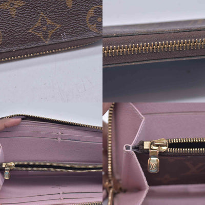 $570 2017 LOUIS VUITTON Monogram Clemence Long Wallet Rose SD3187 CONSIGNMENT 10021636