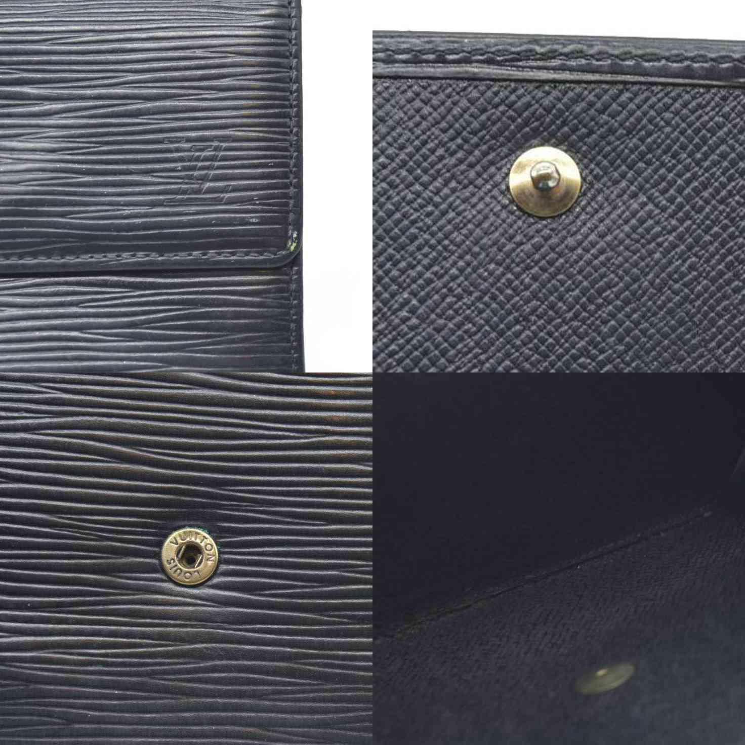 $540 Louis Vuitton Wallet Epi Elise Wallet Black CONSIGNMENT 10020946