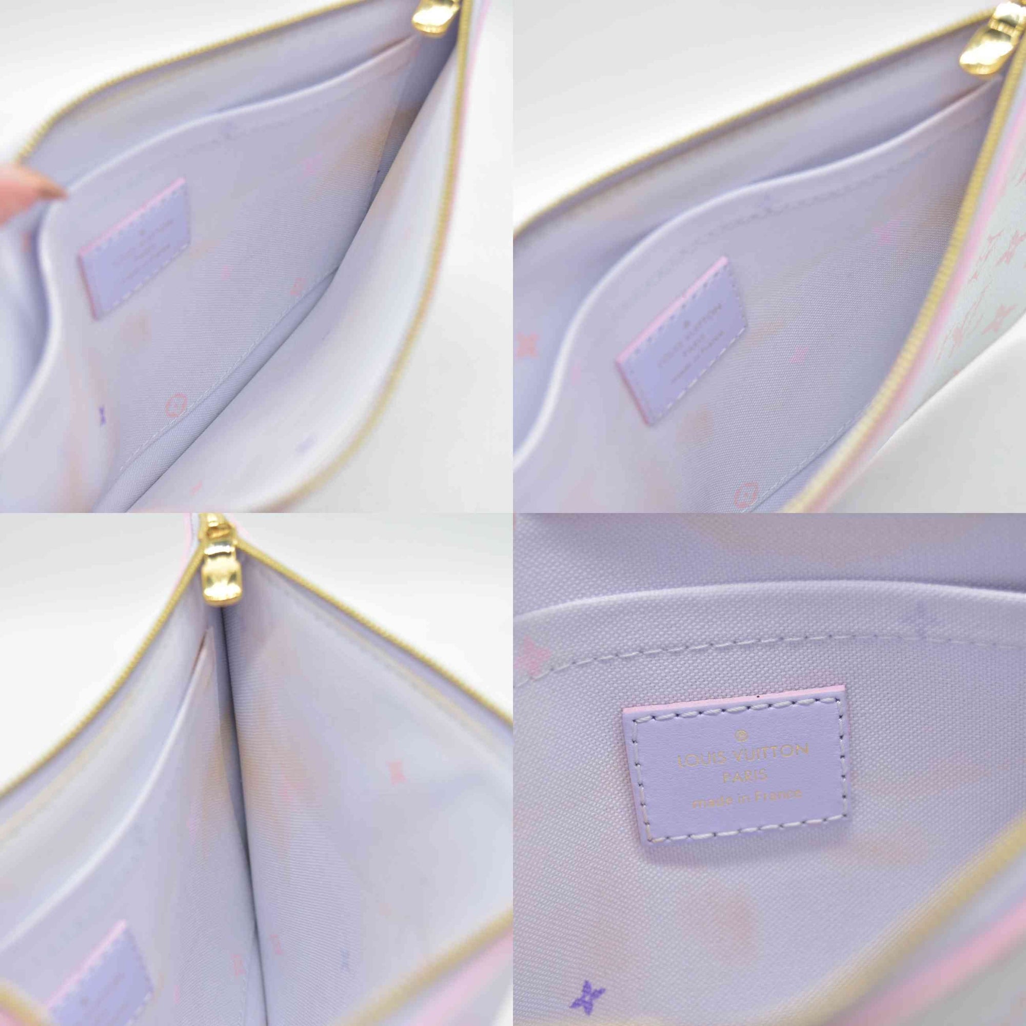 RFID Louis Vuitton Monogram Spring In The City Neverfull MM GM Pochette Sunrise Pastel