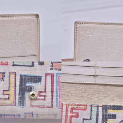 $620 FENDI Multicolor FF Monogram Pattern Long Wallet CONSIGNMENT 10021599