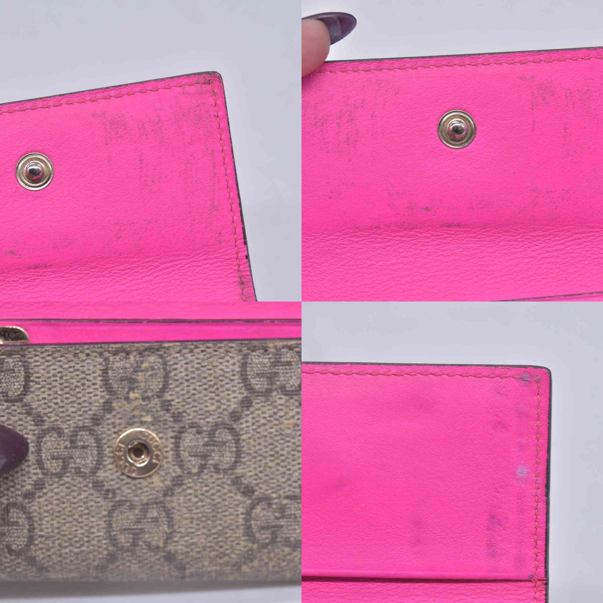$350 GUCCI Gucci GG Supreme Floral / Heart Card Case CONSIGNMENT 10021575