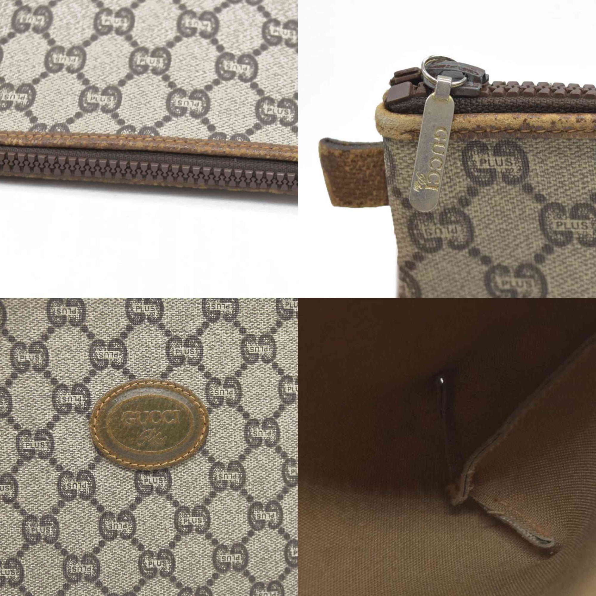 Gucci GG  Gucci Plus PVC Leather Pouch Clutch Bag