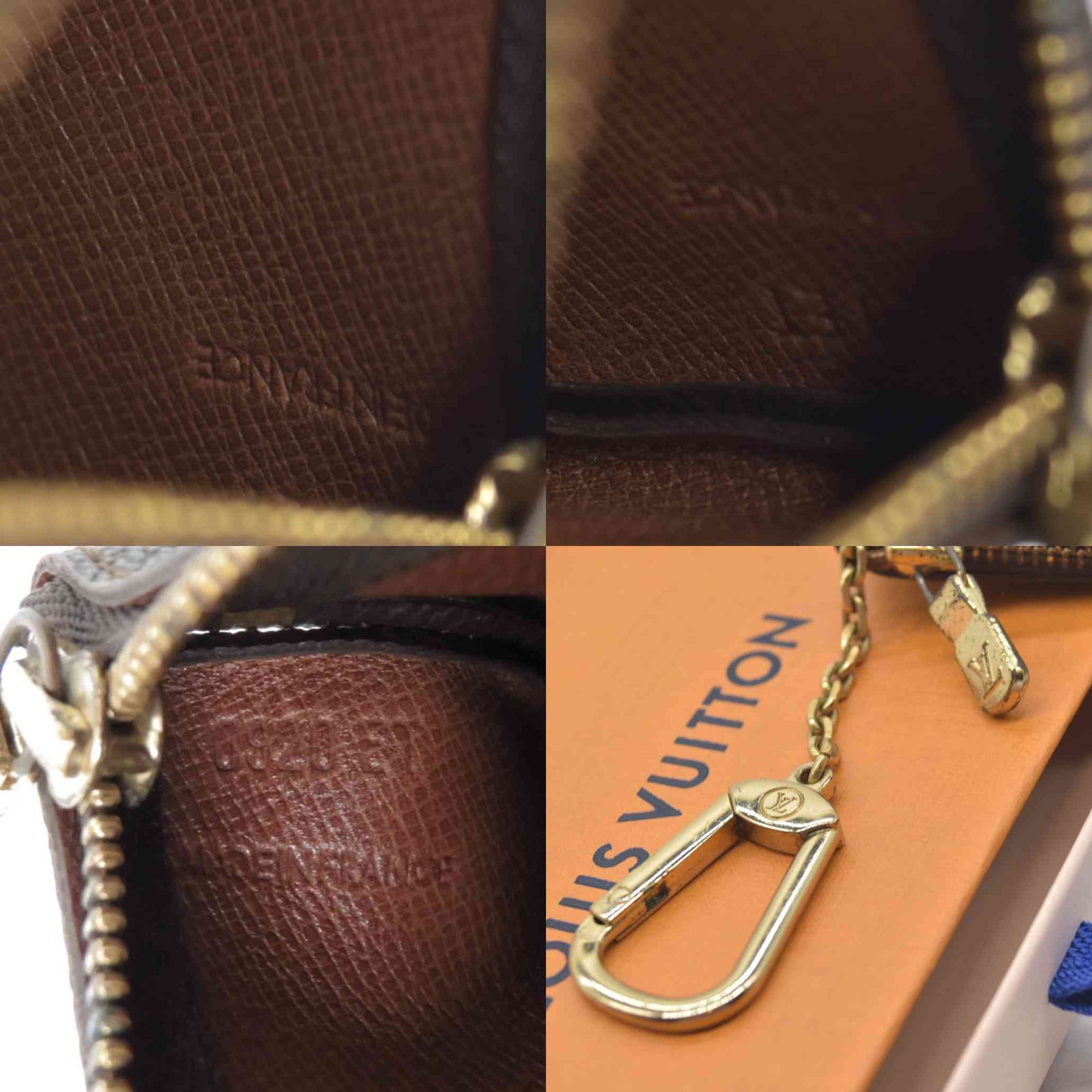 $345 LOUIS VUITTON Monogram Coin Purse Key Pochette Cles 0920ET