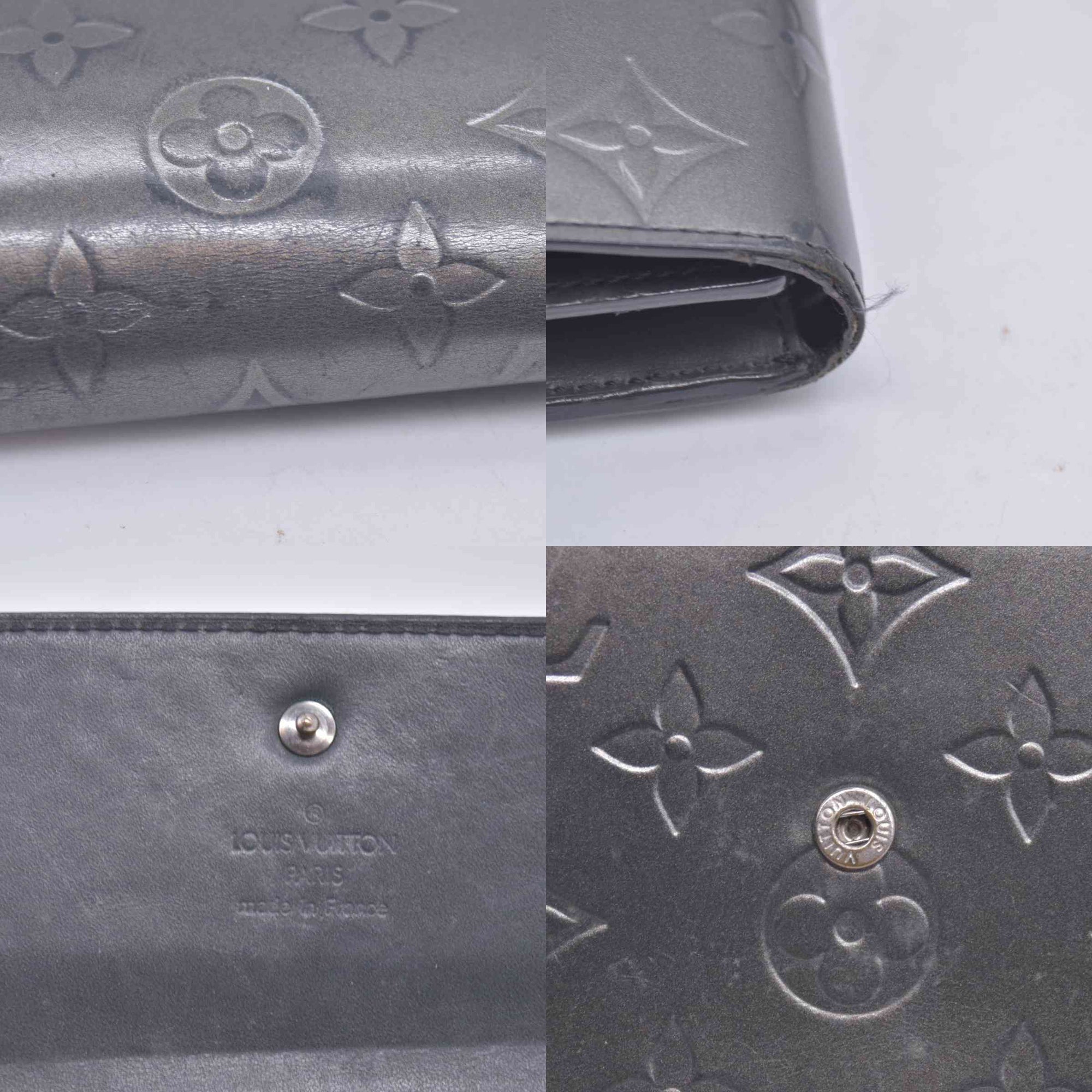 2005 Louis Vuitton Mat Monogram Porte Tresor International Grey TH0055 CONSIGNMENT 10020952