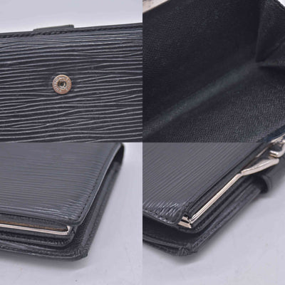 $730 2006 LOUIS VUITTON Epi Leather Black French Wallet CONSIGNMENT 10021623 MI0016