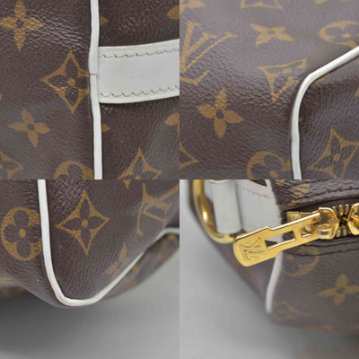 $1820 Louis Vuitton Monogram LV Match Speedy Bandouliere 25 White