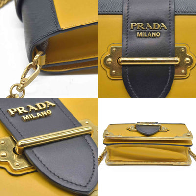 AUCTION $2710 Prada City Calf Saffiano Cahier Bag Soleil Black
