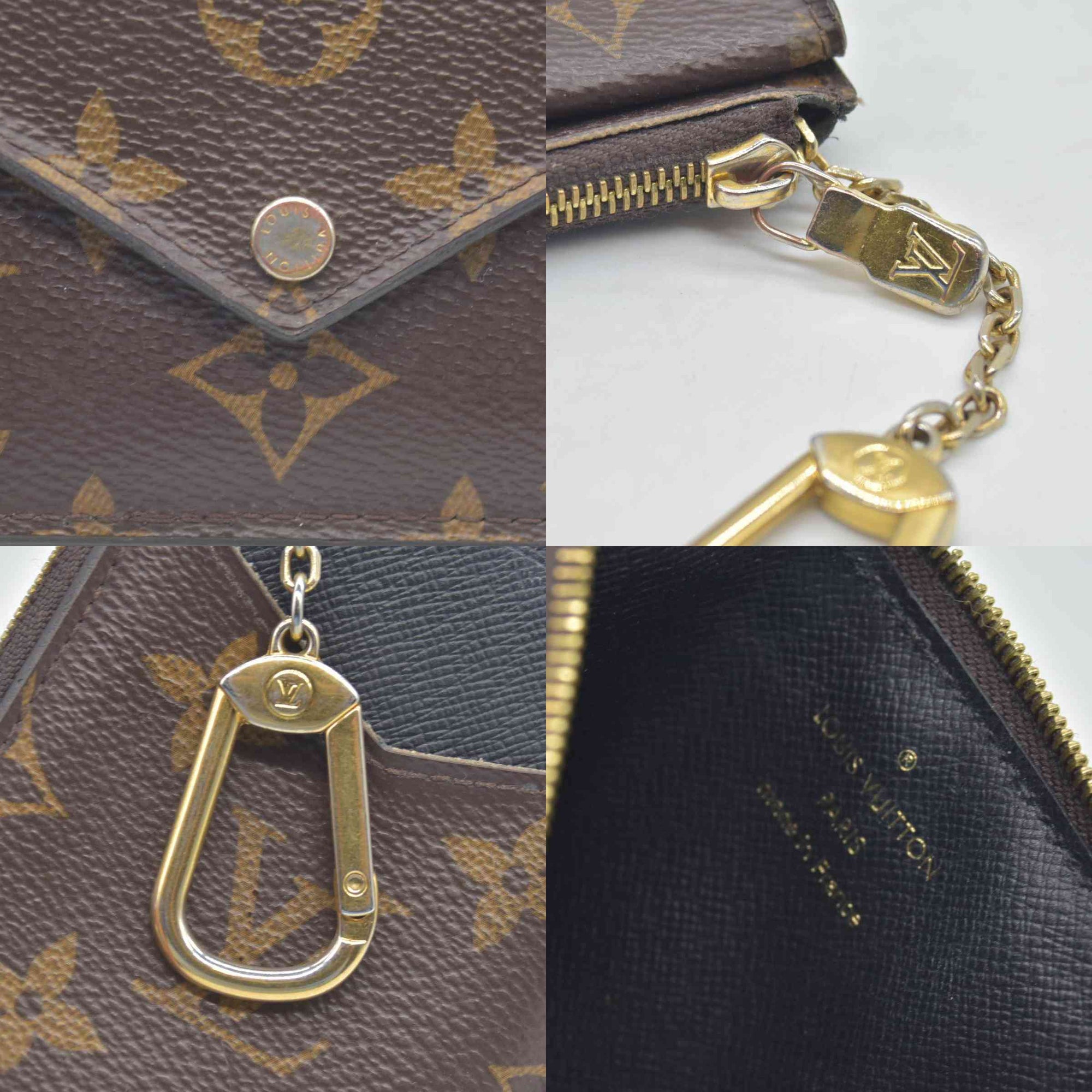 $675 Louis Vuitton  Monogram Recto Verso Card Holder Black RFID