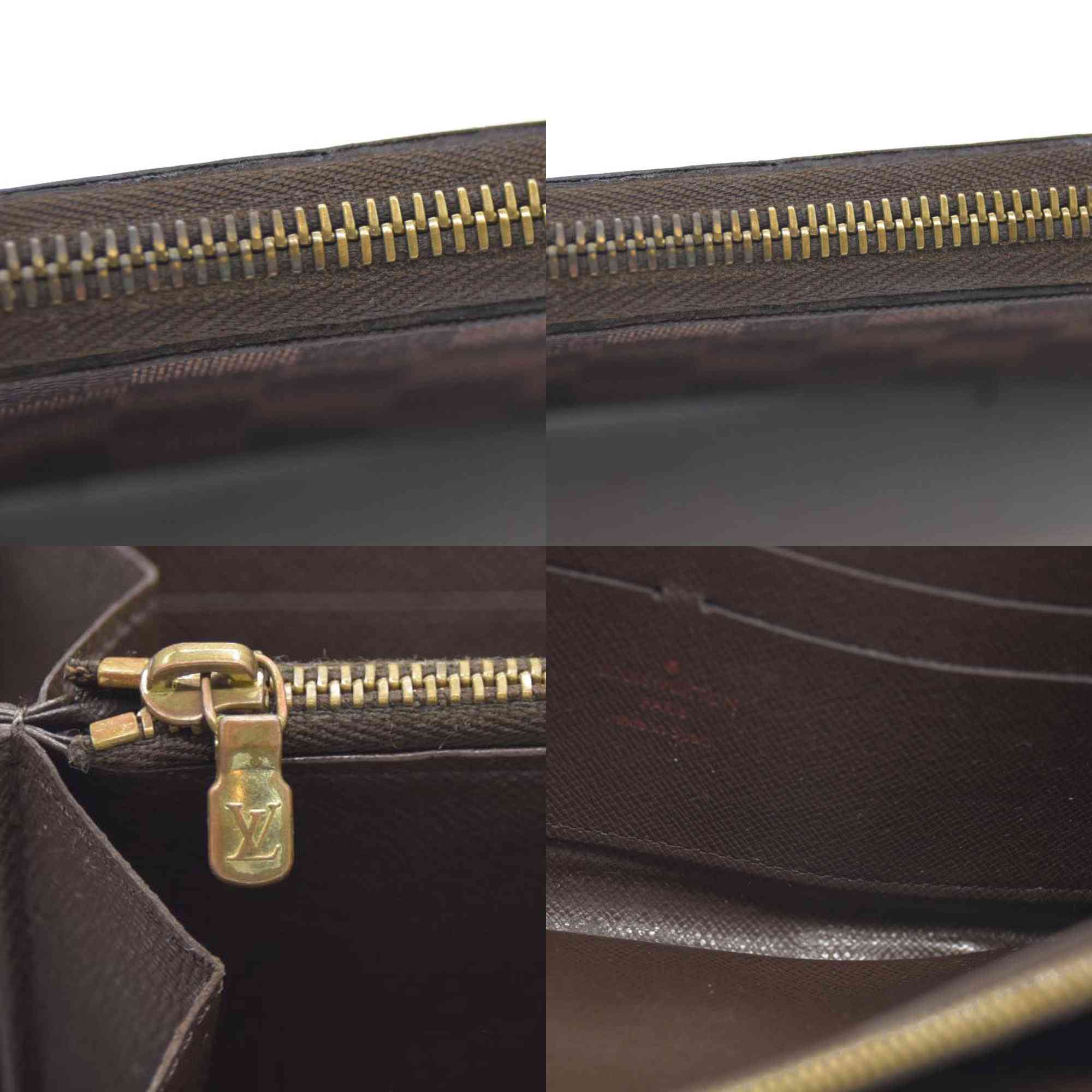 AUCTION $915 Louis Vuitton Damier Ebene Zippy Wallet