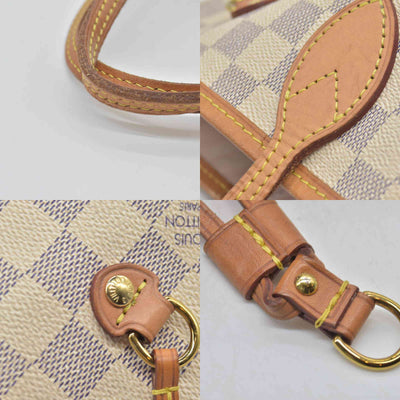 $2170 Louis Vuitton Damier Azur Neo Neverfull MM Rose Ballerine RFID