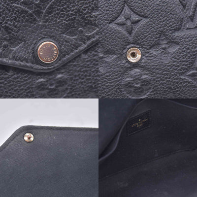 $1770 2019 Louis Vuitton Empreinte Pochette Felicie Chain Wallet Black SD1179